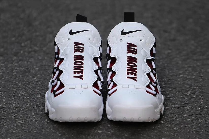 Nike Air More Money Burgundy Release White Black release date