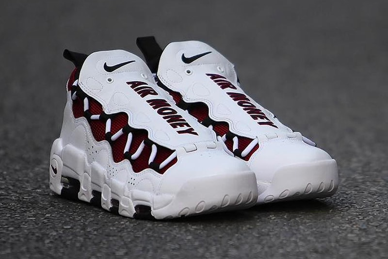 Nike Air More Money Burgundy Release White Black release date