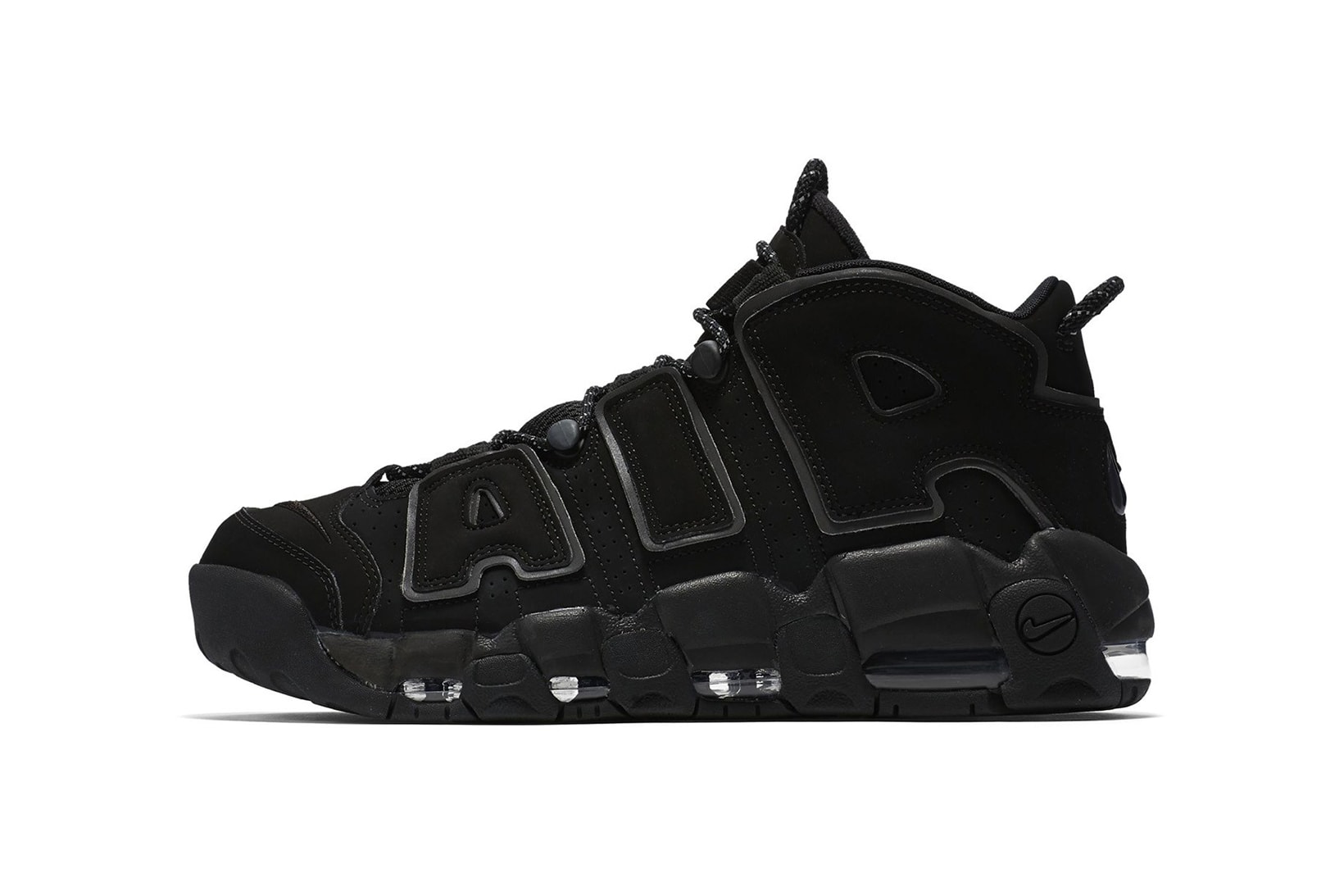 Nike Air More Uptempo Triple Black Reflective 2018 March 18 release date info sneakers shoes footwear supreme collaboration