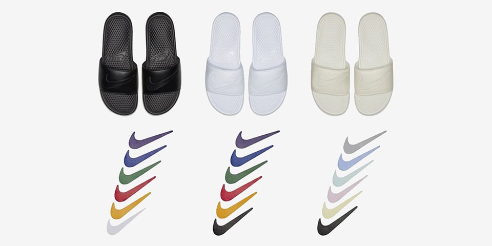 Bailarín espacio hazlo plano Nike Benassi Slides With Customizable Swoosh | Hypebeast