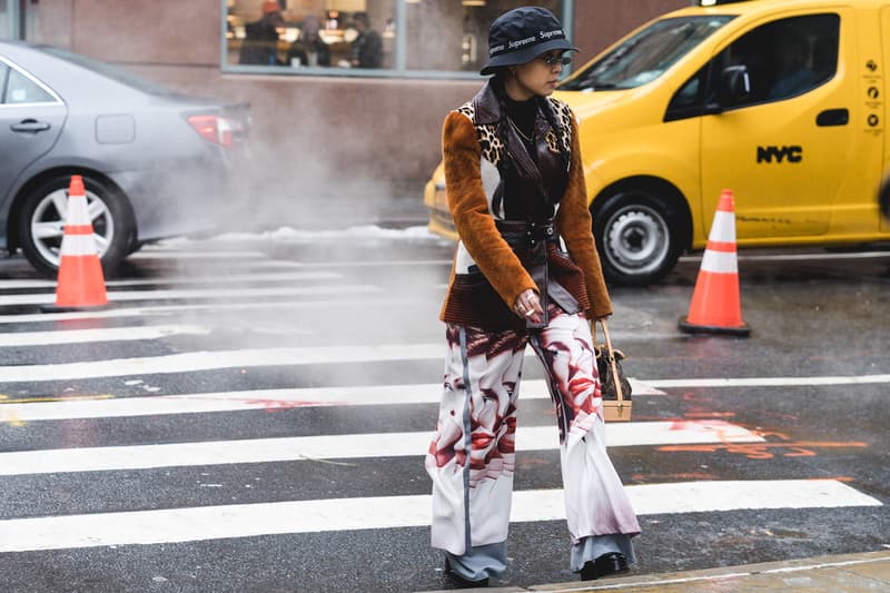 New York Fashion Week 2018 fall winter street style snap style supreme off white heliot emil louis vuitton yeezy