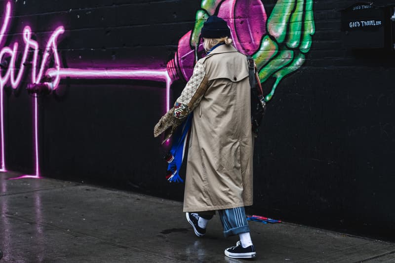 New York Fashion Week 2018 fall winter street style snap style supreme off white heliot emil louis vuitton yeezy Fendi Timberland