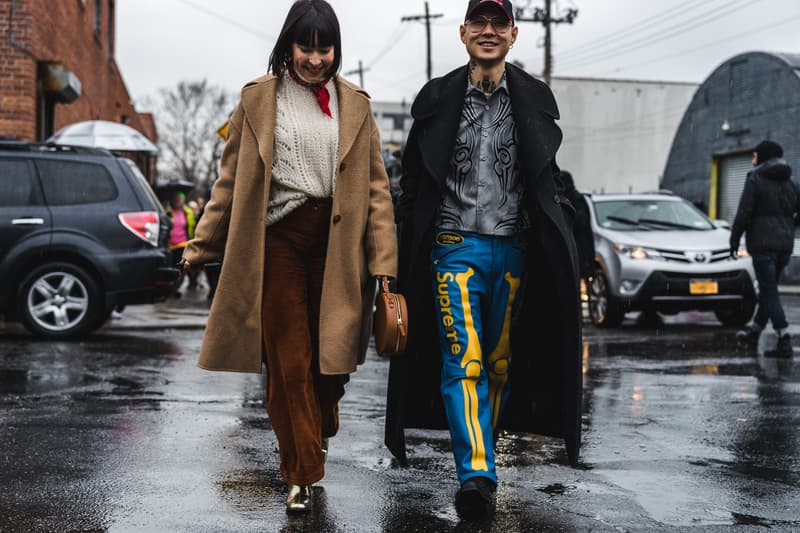 New York Fashion Week 2018 fall winter street style snap style supreme off white heliot emil louis vuitton yeezy Fendi Timberland