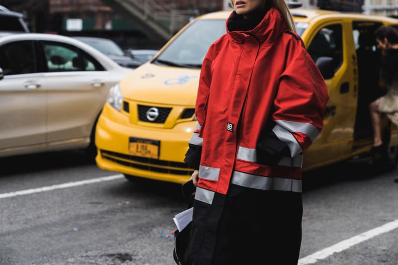 New York Fashion Week 2018 fall winter street style snap style supreme off white heliot emil louis vuitton yeezy Fendi Timberland