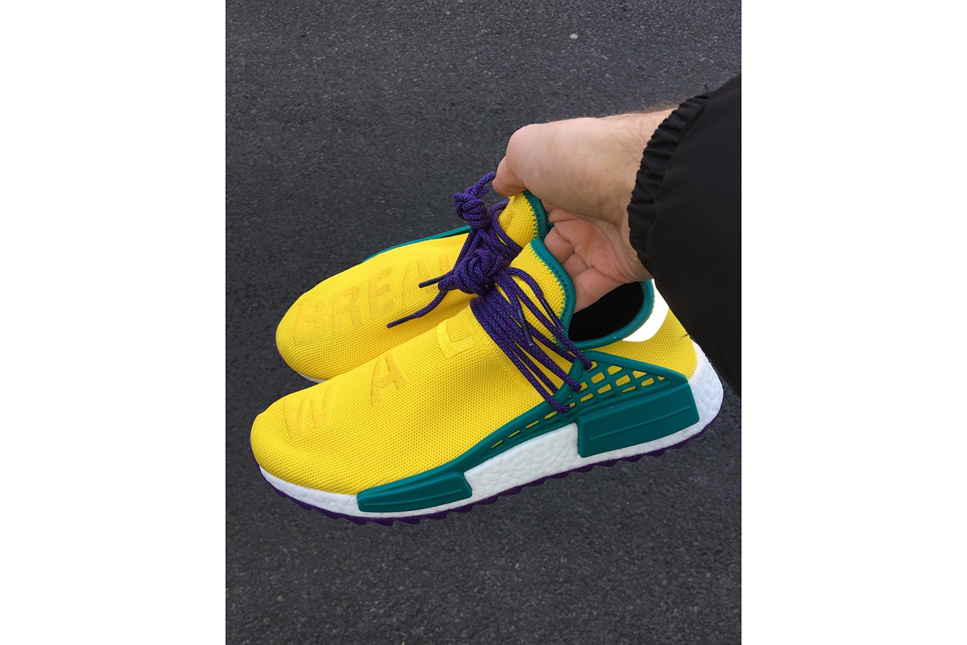 Pharrell Williams adidas Originals Hu NMD Yellow Green Purple