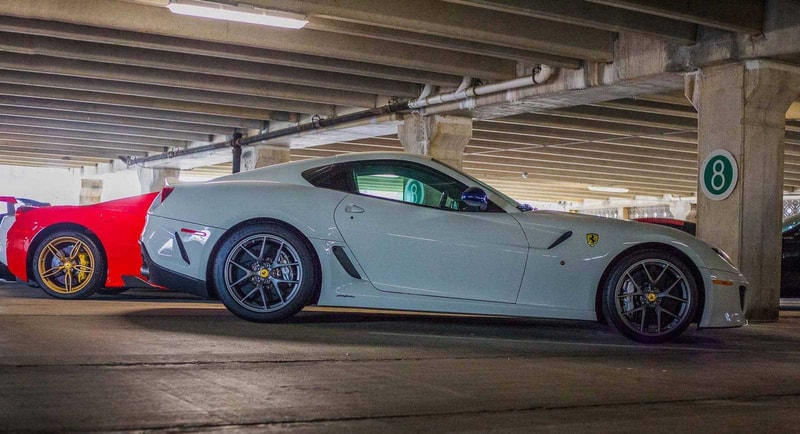 Supercars Collecting Dust Parking Garage Alfa Romeo Aston Martin Chevrolet Chrysler Prowler Ferrari Ford GT Mustang Jaguar Lamborghini Aventador Porsche