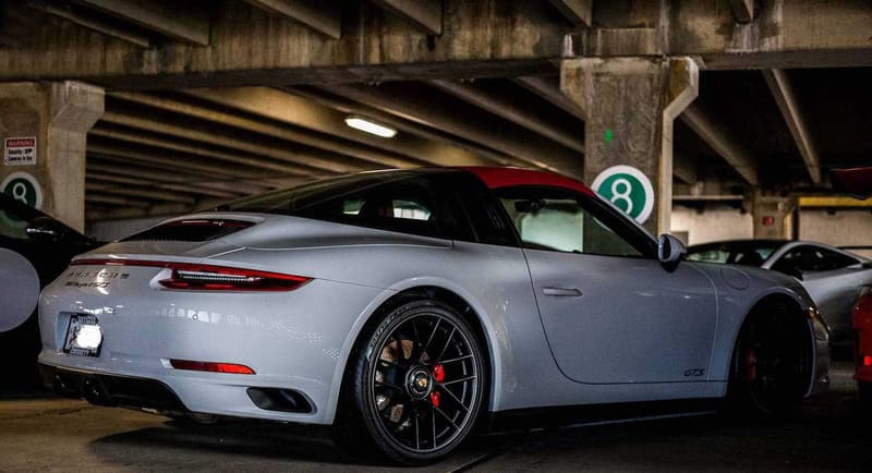 Supercars Collecting Dust Parking Garage Alfa Romeo Aston Martin Chevrolet Chrysler Prowler Ferrari Ford GT Mustang Jaguar Lamborghini Aventador Porsche