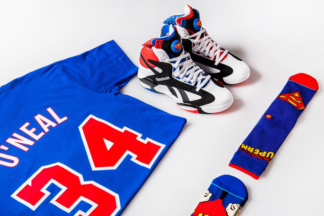 Shoe Palace Reebok Shaq Attaq Superman O Neal Mitchell Ness T Shirt 2018 all star february 16 release date info sneakers shoes footwear collaboration collection 25 twenty five years anniversary