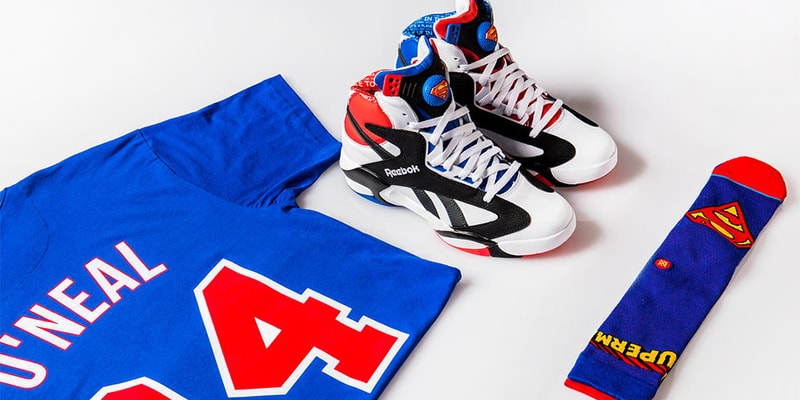 Shoe Palace Reebok Shaq Attaq Superman O Neal Mitchell Ness T Shirt 2018 all star february 16 release date info sneakers shoes footwear collaboration collection 25 twenty five years anniversary