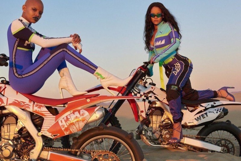 Rihanna Fenty PUMA Spring 2018 Campaign collection motocross release date info drop dirt bike biking imagery