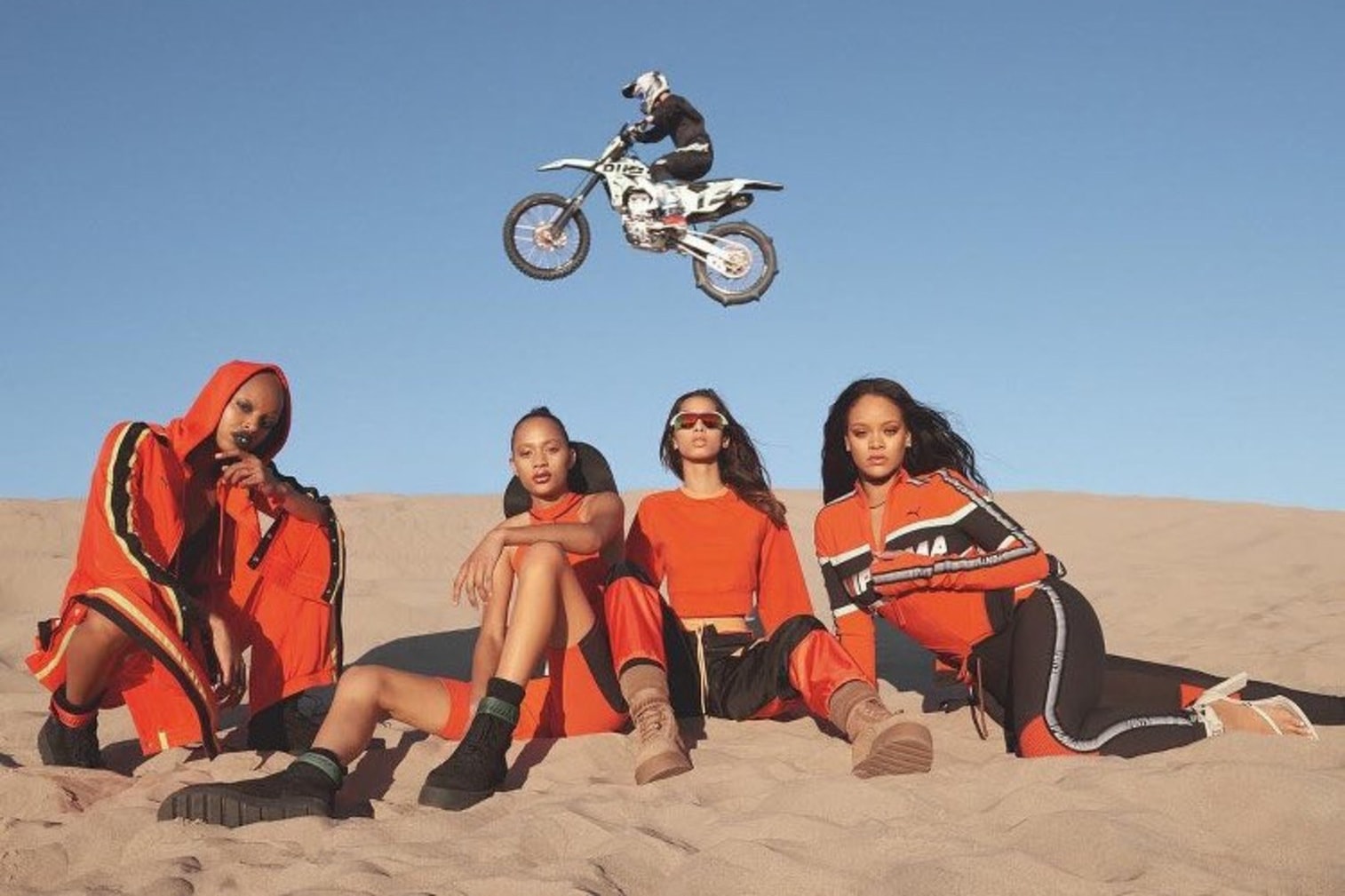 Rihanna Fenty PUMA Spring 2018 Campaign collection motocross release date info drop dirt bike biking imagery