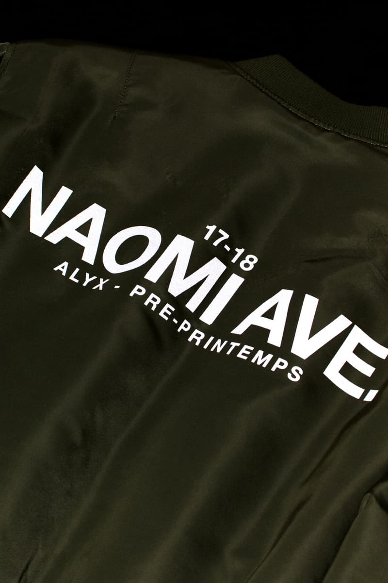 Roden Gray ALYX RG10 MA-1 Bomber Capsule Release Naomi Ave