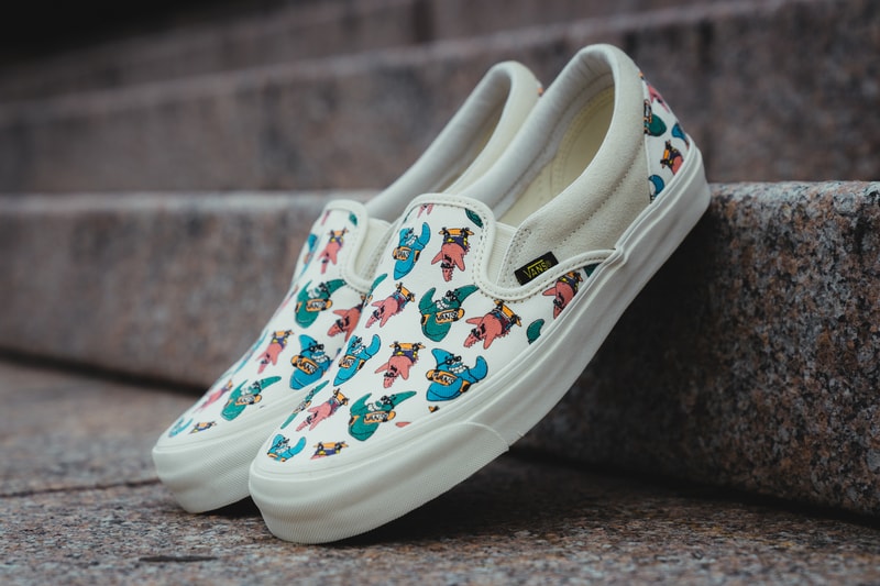 SpongeBob SquarePants Vans Collab Closer Look Sk8 Hi Slip on Patrick Star Nickelodeon Plankton