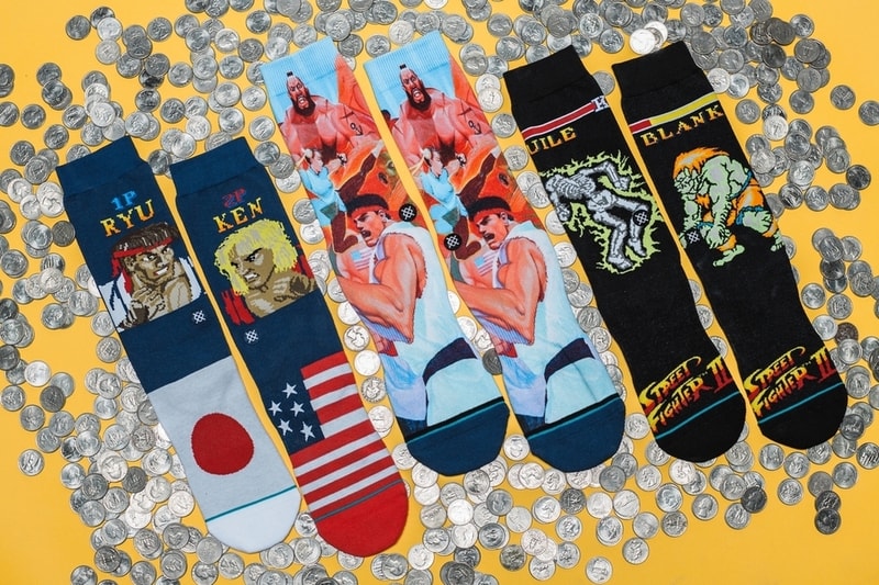 Street Fighter II Stance Socks 2018 february release date info guile blanka ryu ken