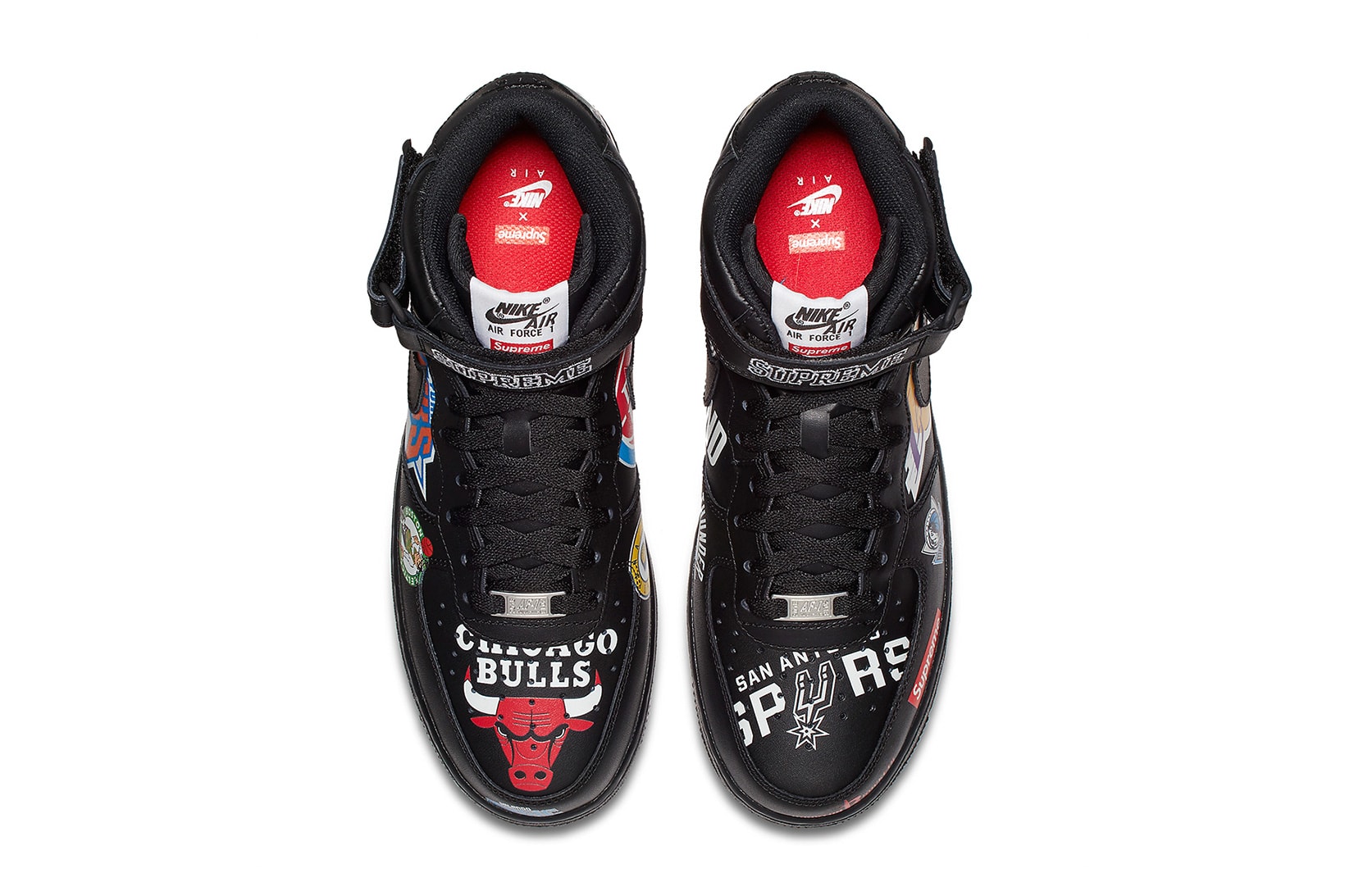Supreme Nike Air Force 1 Mid NBA black footwear
