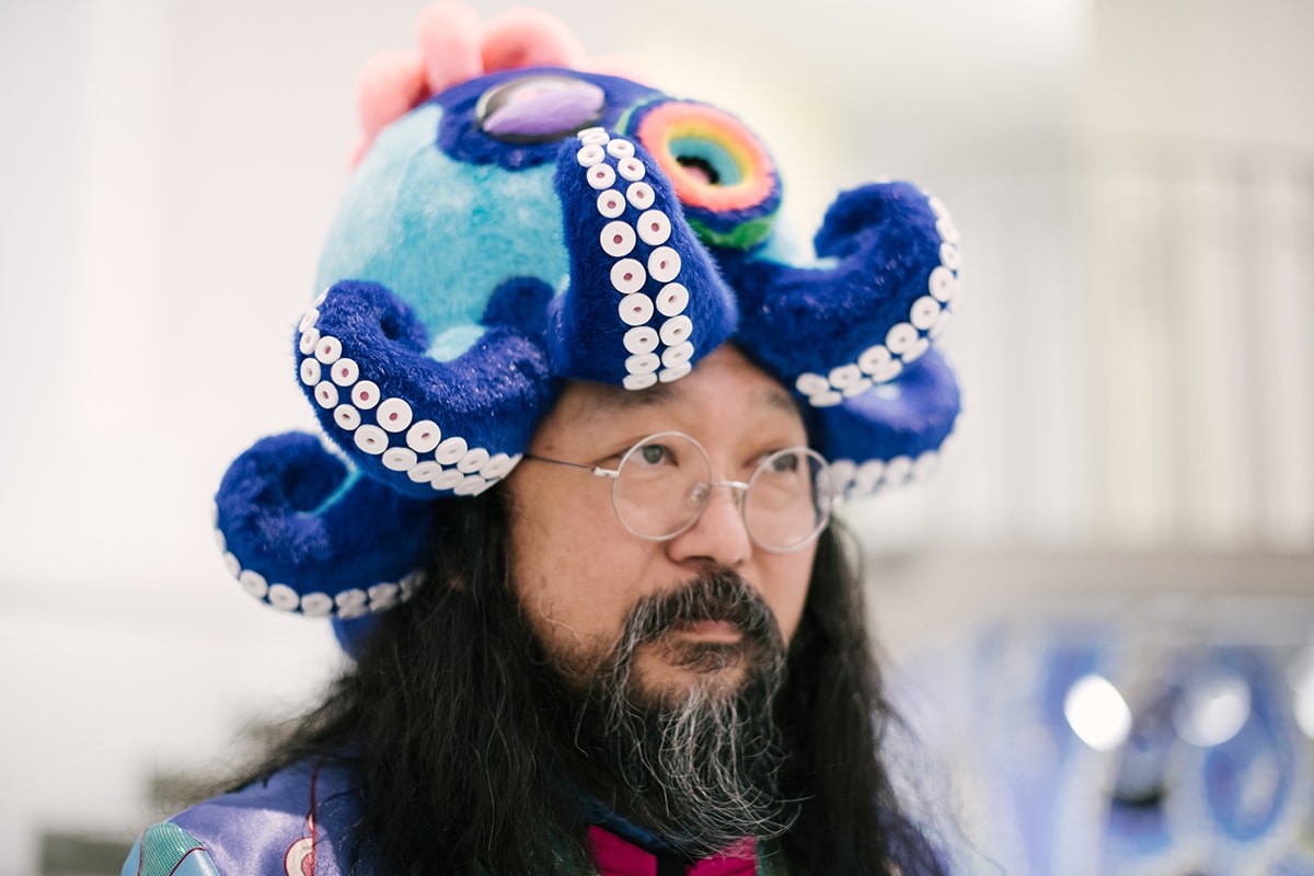 Takashi Murakami The Octopus Eats Its Own Leg Streetsnaps Vancouver Art Gallery Exhibit Display Off White Air Jordan 1 Japanese Art Anime