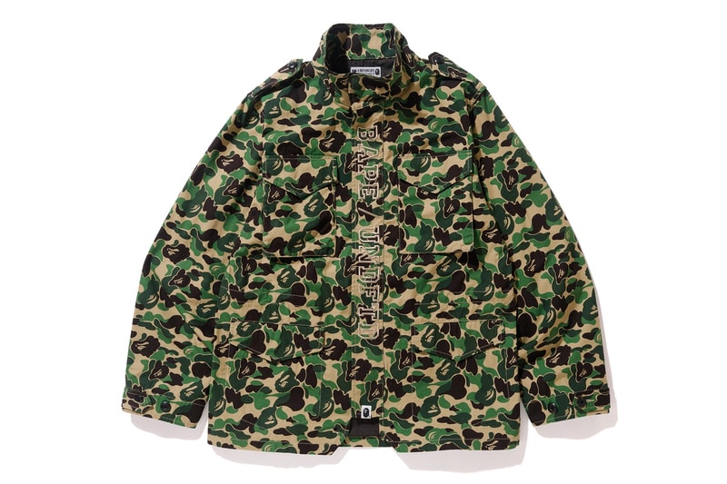 UNDEFEATED BAPE Spring 2018 Collaboration march release date info jackets hoodies t shirts camo camouflage