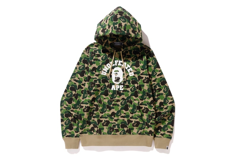 UNDEFEATED BAPE Spring 2018 Collaboration march release date info jackets hoodies t shirts camo camouflage
