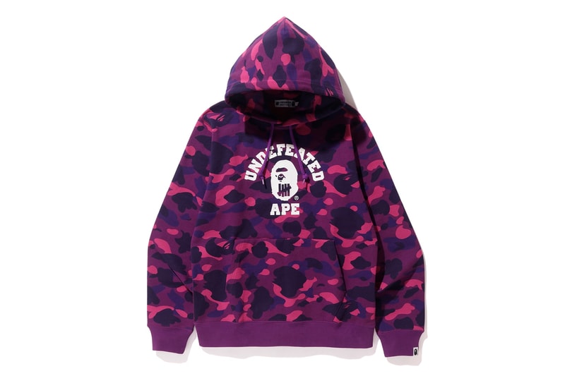 UNDEFEATED BAPE Spring 2018 Collaboration march release date info jackets hoodies t shirts camo camouflage