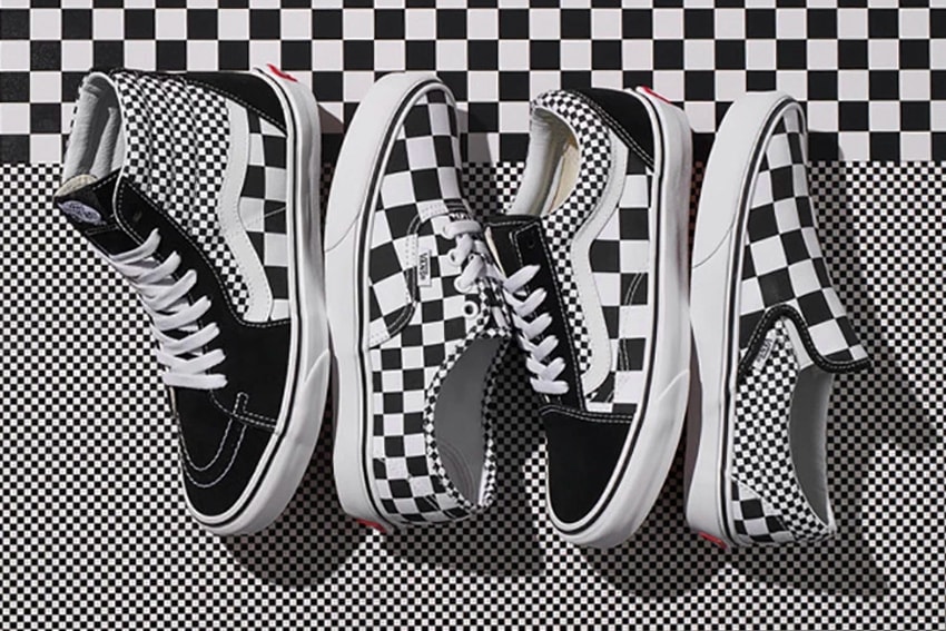 Vans New Checkerboard Print Collection Classic slip on authentic sk8-hi old skool