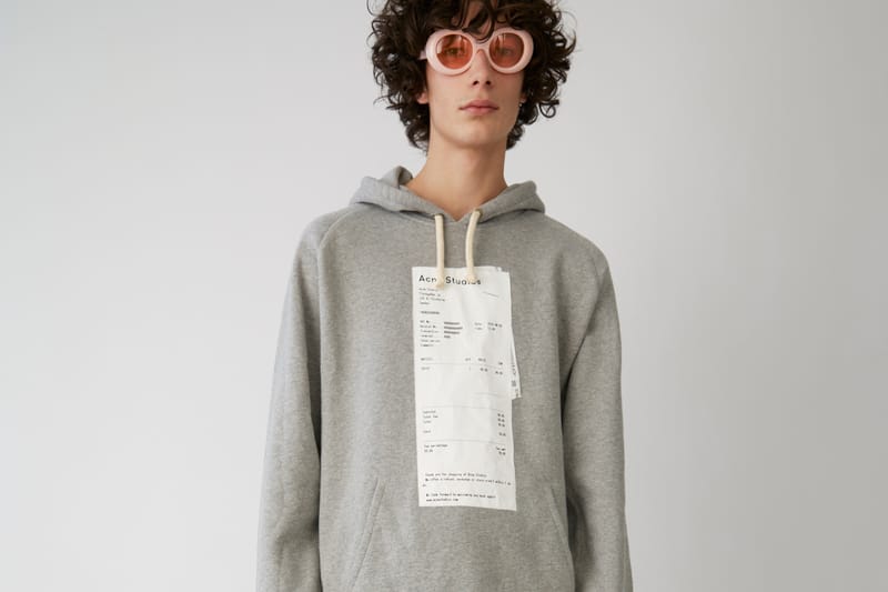 acne studios receipt hoodie