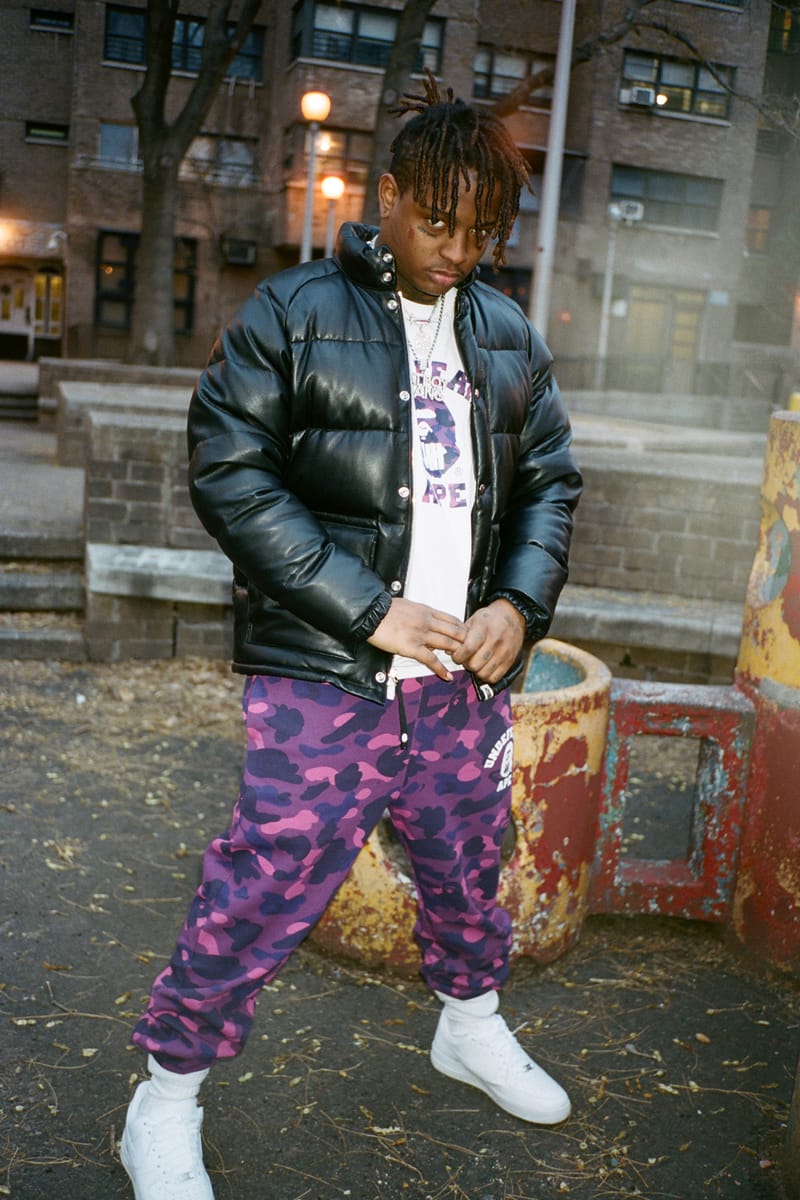 purple bape sweatpants