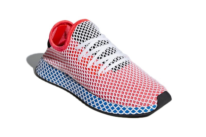 adidas Deerupt release info white black red blue mesh sneakers footwear