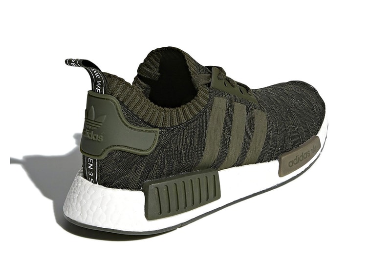adidas NMD R1 Glitch Olive Black White March 15 Release Sneakers Footwear