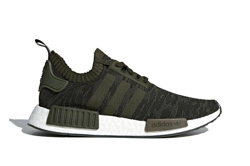 adidas NMD R1 Glitch Olive Black White March 15 Release Sneakers Footwear