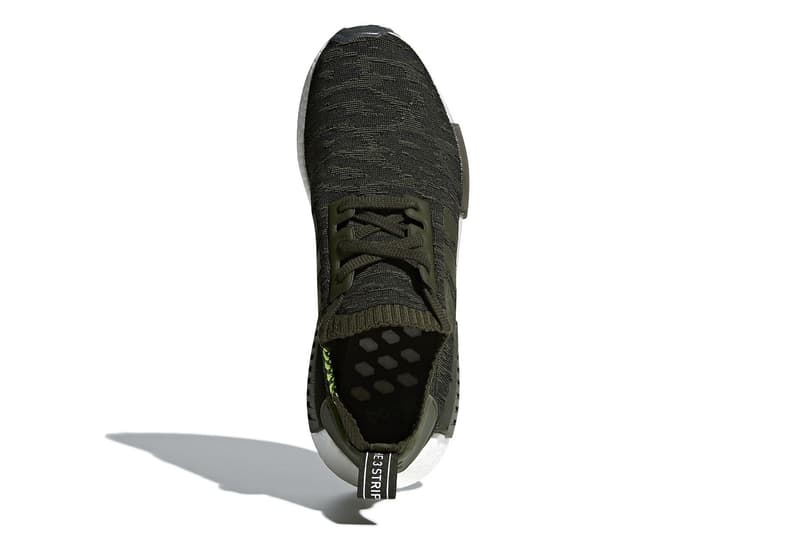 adidas NMD R1 Glitch Olive Black White March 15 Release Sneakers Footwear