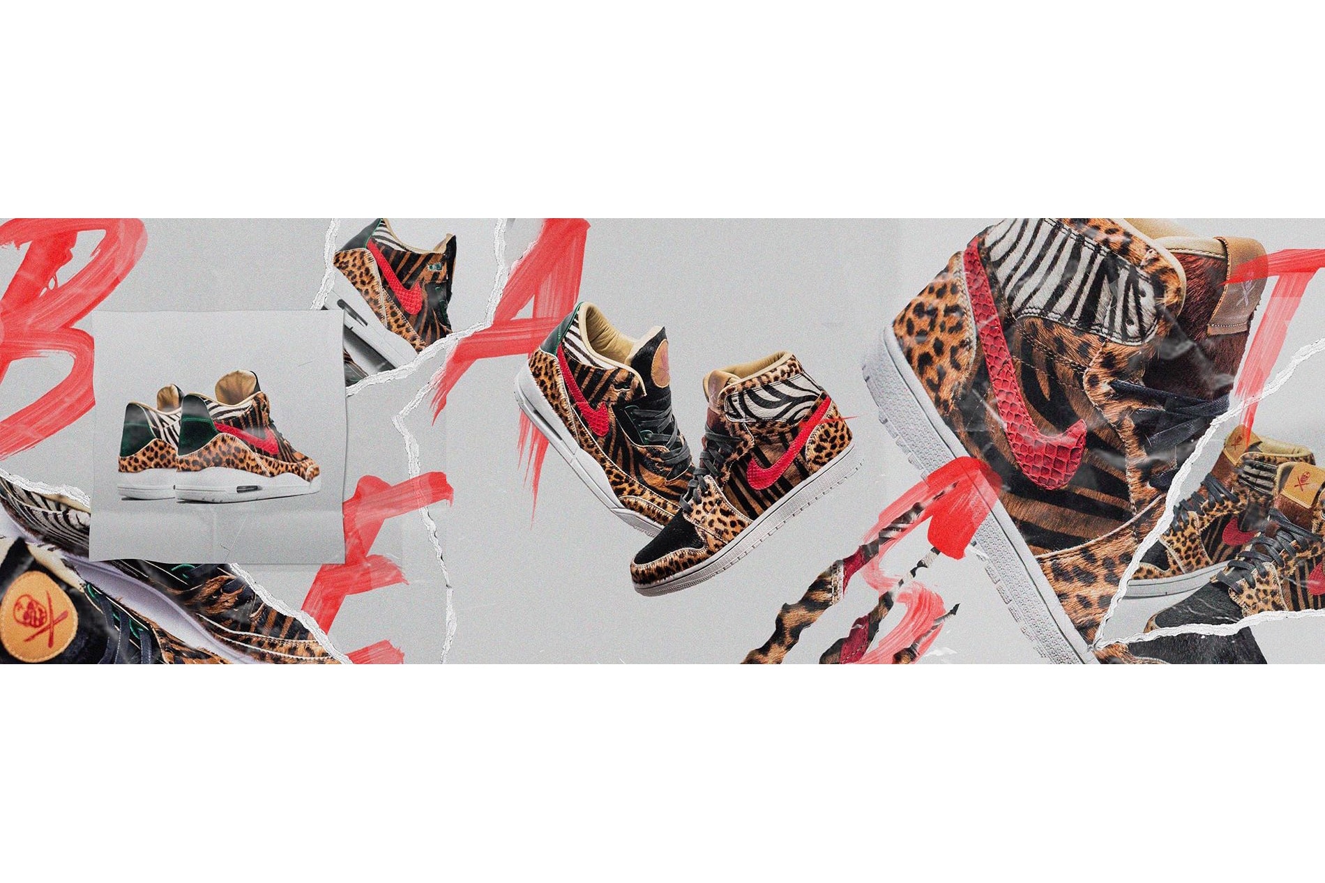 Air Jordan 1 3 Animal Print Pack the Shoe Surgeon sneakers Pony Hair Python Horween leather zebra cheetah leopard