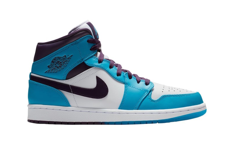 Jordan Brand Air Jordan 1 Mid Hornets blue teal purple white release
