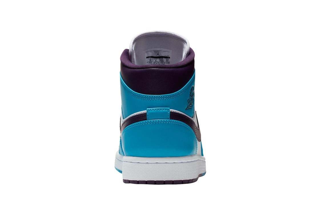 Jordan Brand Air Jordan 1 Mid Hornets blue teal purple white release