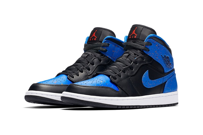 Air Jordan 1 Mid Royal Paint Splatter Release first look