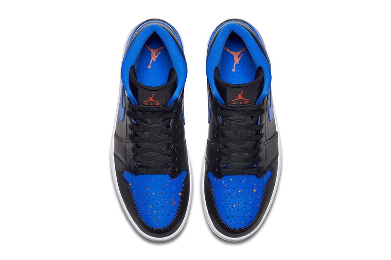 Air Jordan 1 Mid Royal Paint Splatter Release first look
