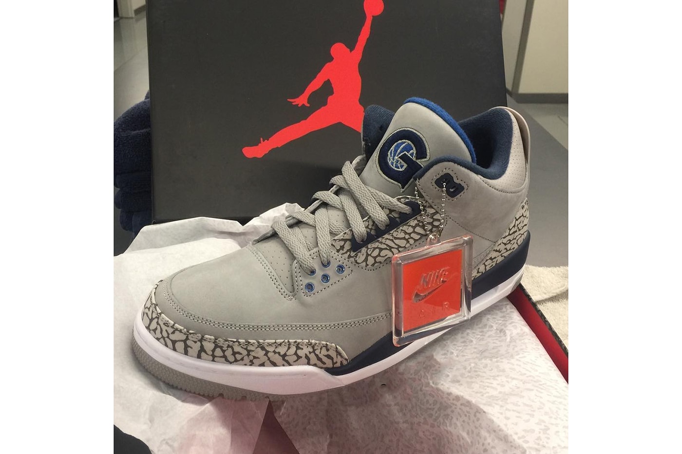 Georgetown Hoyas Air Jordan 3 PE Jordan Brand NCAA sneakers footwear exclusives