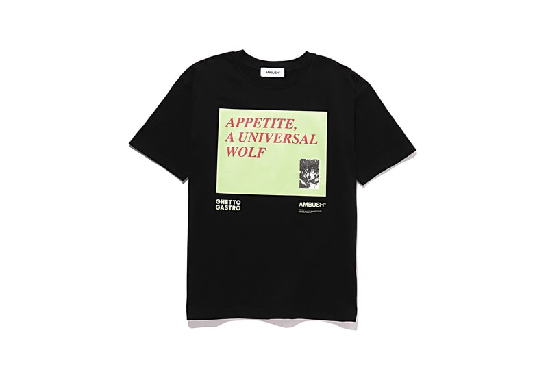Ambush ghetto gastro collaboration collection t-shirt hat graphic spring summer 2018 drop release info march 28 2018