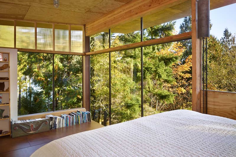 Artist's Studio Woods Forest Eerkes Architects Washington State Kitchen Living Area Sleeping Loft Steel Staircase Houses Homes