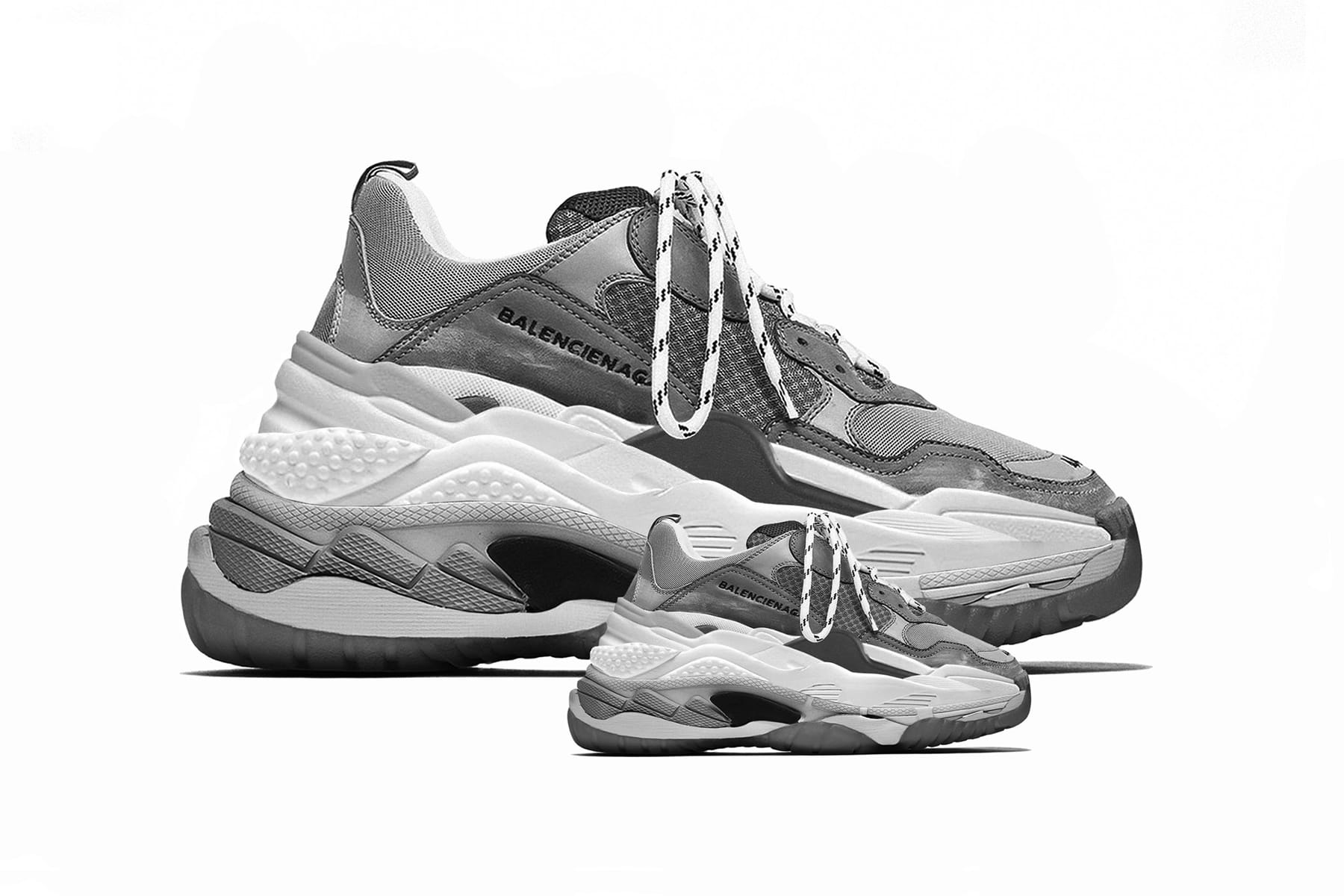 grey chunky sneakers