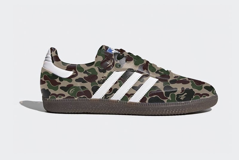 BAPE a Bathing ape adidas Samba Collaborative Sneaker Mockup 1st camo three stripes
