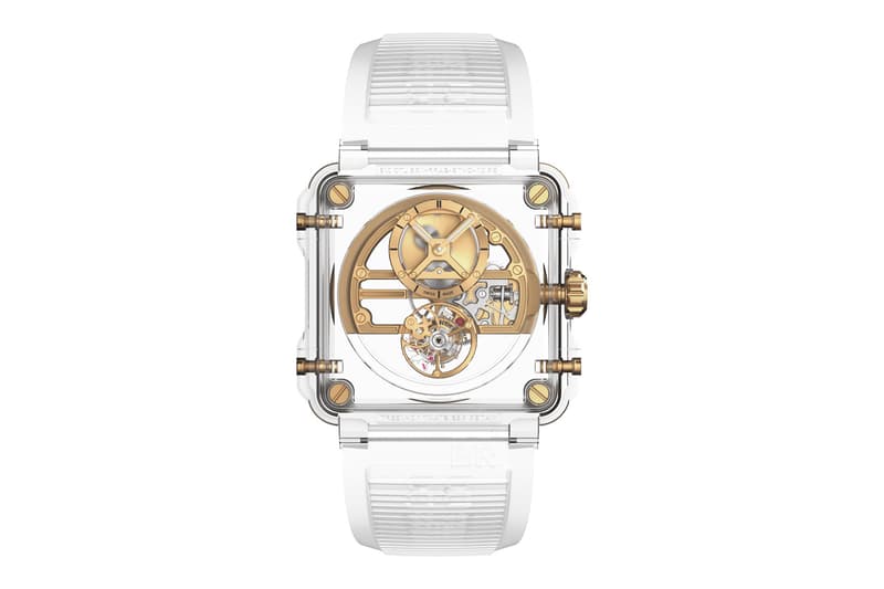 Bell & Ross X1 Skeleton Tourbillon Sapphire Watch Silver Pink Gold Blue Black Baselworld