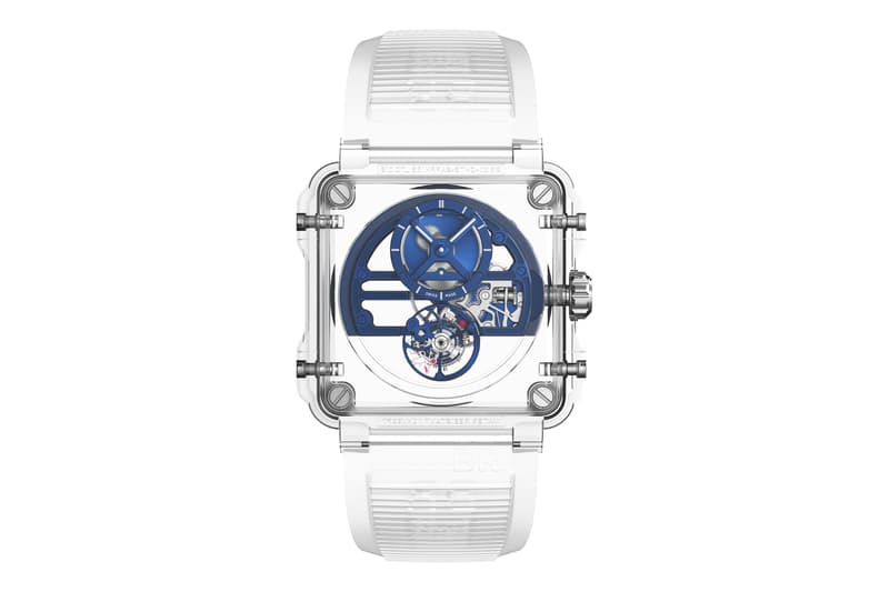 Bell & Ross X1 Skeleton Tourbillon Sapphire Watch Silver Pink Gold Blue Black Baselworld