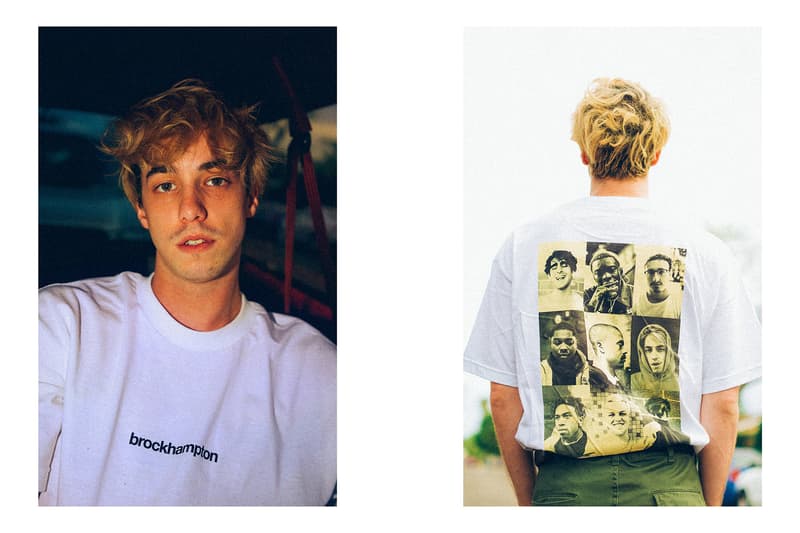 BROCKHAMPTON lookbook spring summer 2018 collection drop release shirts water bottles backpacks branding logo gay factory all american boyband willy records april 2 info date