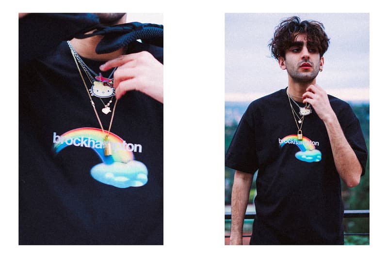 BROCKHAMPTON lookbook spring summer 2018 collection drop release shirts water bottles backpacks branding logo gay factory all american boyband willy records april 2 info date