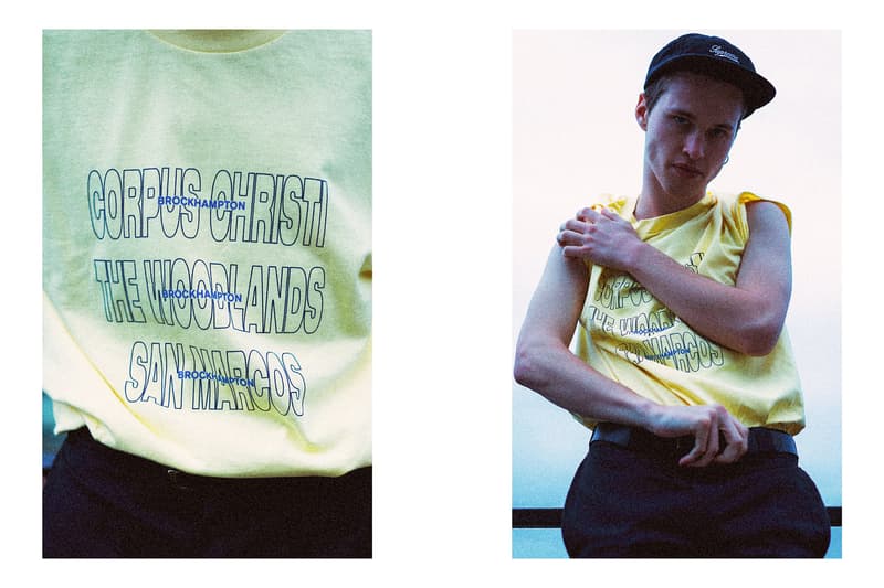 BROCKHAMPTON lookbook spring summer 2018 collection drop release shirts water bottles backpacks branding logo gay factory all american boyband willy records april 2 info date