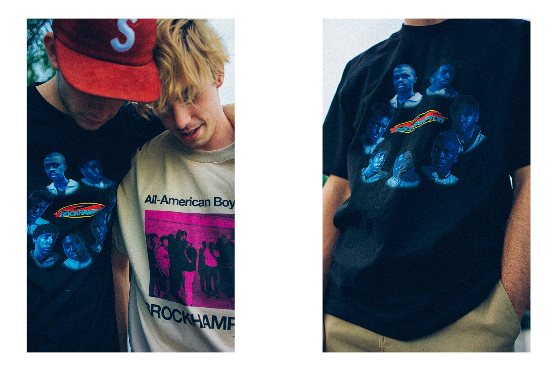 BROCKHAMPTON lookbook spring summer 2018 collection drop release shirts water bottles backpacks branding logo gay factory all american boyband willy records april 2 info date