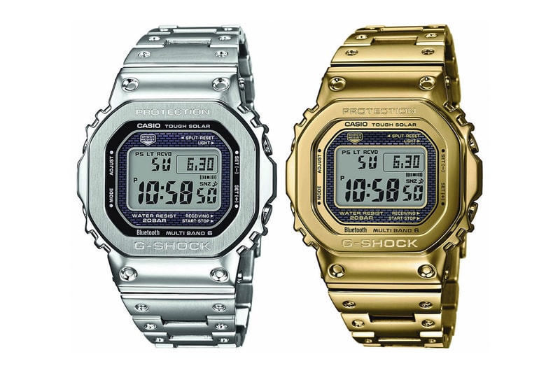 G-SHOCK GMW-B5000 Casio G Shock Watches Digital Solar powered Silver Gold