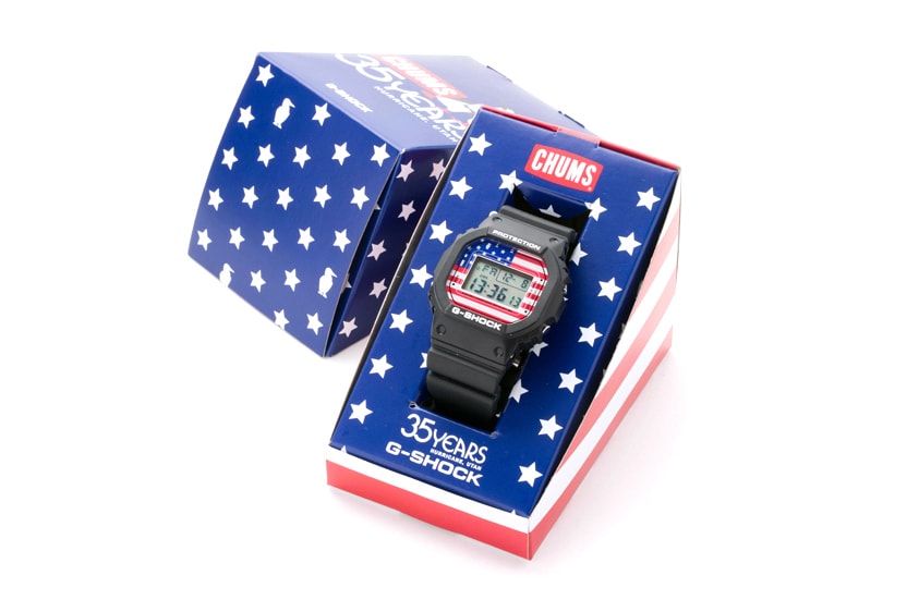 CHUMS Casio G SHOCK DW 5600 watch american flag march 2018 release date info drop