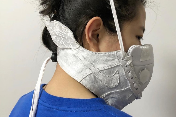 Adrianne Ho on X: Working on a custom Supreme Nike Air More Uptempo face  mask w/ Wang Zhijun  / X