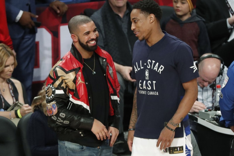Drake Night Merch Preview Toronto Raptors Maple Leafs Blue Jays fashion DeMar Derozan Kyle Lowry merchandise apparel clothing black gold jacket t-shirt hat snapback owl ovo octobers very own